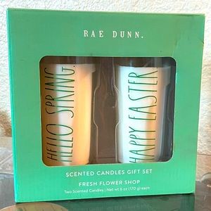 SOLD-Rae Dunn Spring/Easter 2 Piece Candle Set